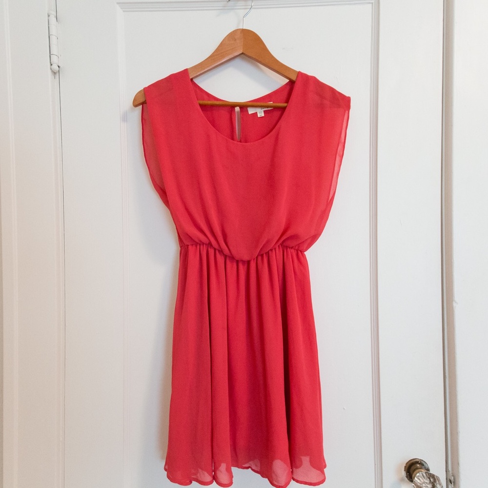 Nordstrom Lush Chiffon Dress - Flowy Coral
